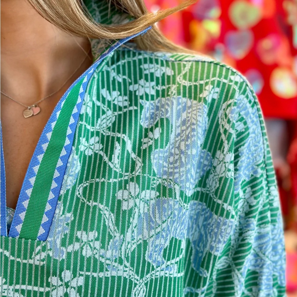 Bobo Choses Green and Blue Patterned Blouse - Picture 4 of 4